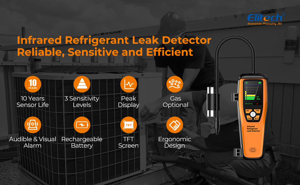 Elitech ILD-300 Infrared Leak Detector Detect All HFC, CFC, HCFC
